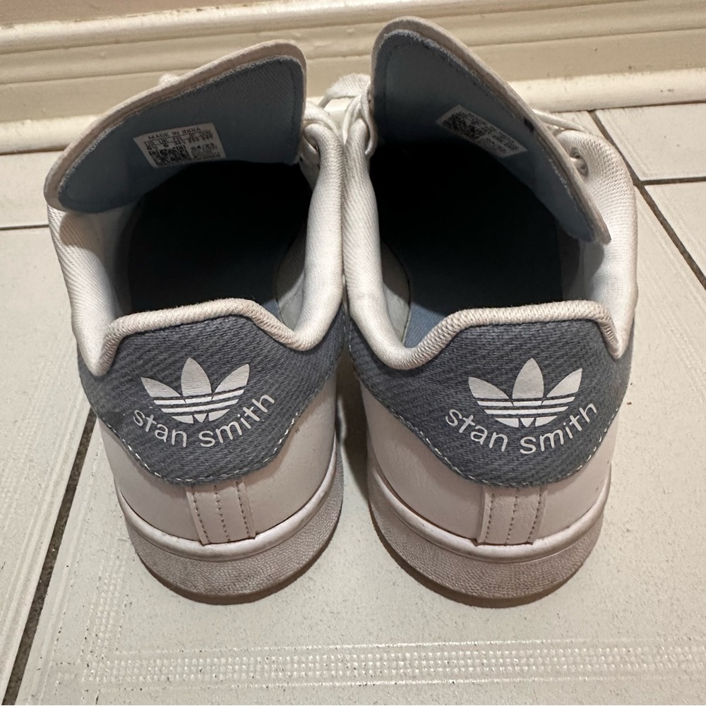 Adidas Stan Smith white and blue denim sneakers - Picture 3 of 11